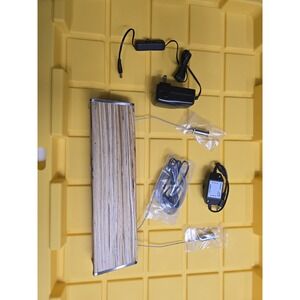 12" linear wood pendant LED light with power and dimming control / see desc.